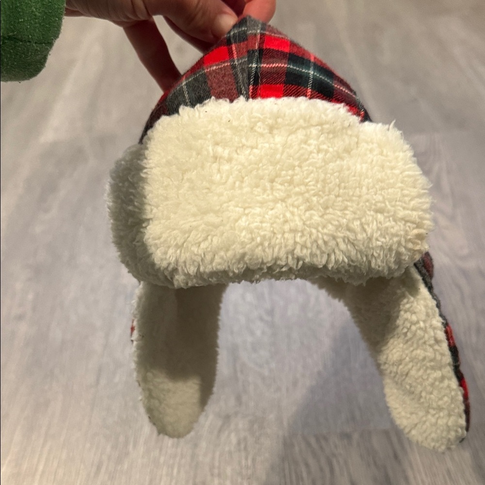 Plaid Red and White Kids Winter Hat